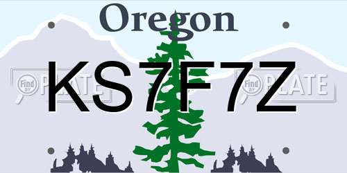 KS7F7Z Oregon License Plate