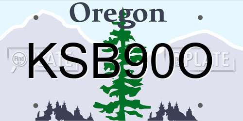 KSB90O Oregon License Plate