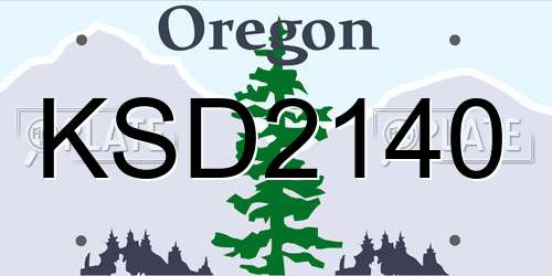 KSD2140 Oregon License Plate