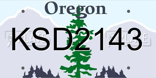 KSD2143 Oregon License Plate