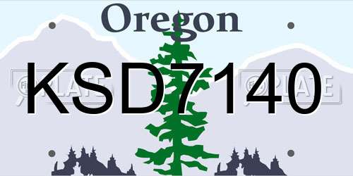 KSD7140 Oregon License Plate