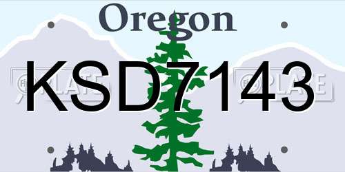 KSD7143 Oregon License Plate