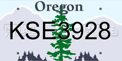 KSE3928 Oregon License Plate