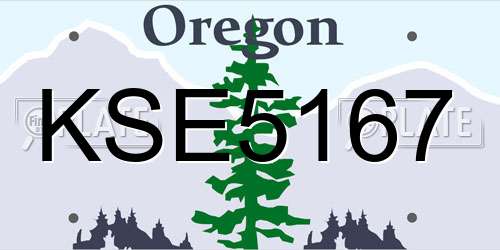 KSE5167 Oregon License Plate