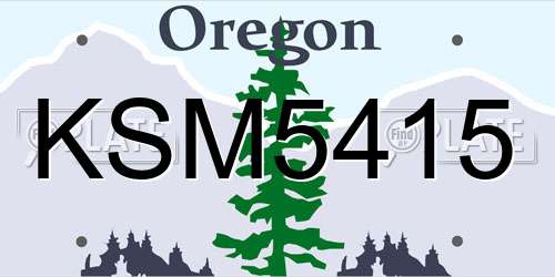 KSM5415 Oregon License Plate