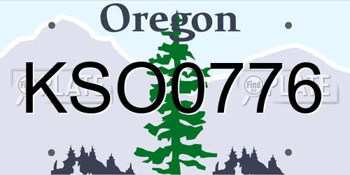 KSO0776 Oregon License Plate