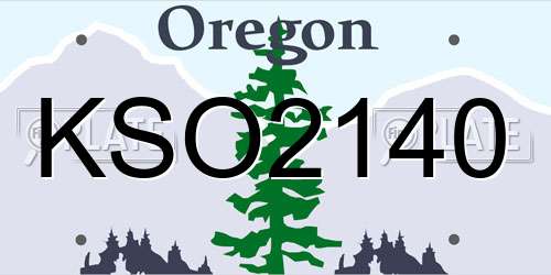 KSO2140 Oregon License Plate