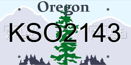 KSO2143 Oregon License Plate