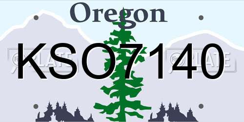 KSO7140 Oregon License Plate