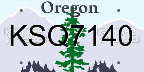KSQ7140 Oregon License Plate