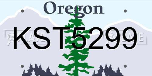 KST5299 Oregon License Plate