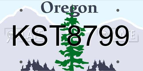 KST8799 Oregon License Plate