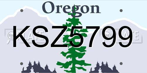 KSZ5799 Oregon License Plate