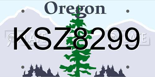 KSZ8299 Oregon License Plate
