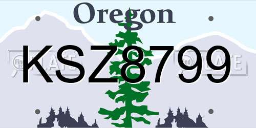 KSZ8799 Oregon License Plate