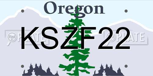 KSZF22 Oregon License Plate
