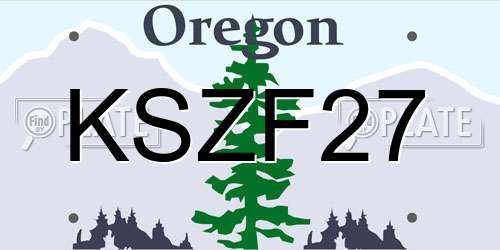 KSZF27 Oregon License Plate