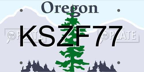 KSZF77 Oregon License Plate
