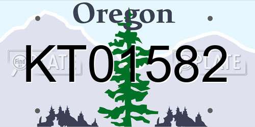 KT01582 Oregon License Plate