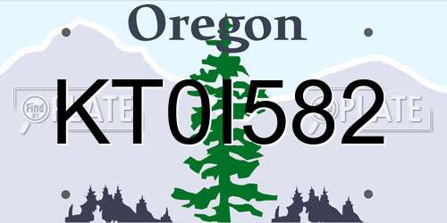KT0I582 Oregon License Plate