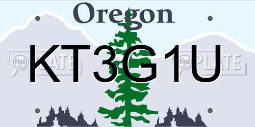 KT3G1U Oregon License Plate