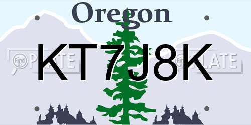 KT7J8K Oregon License Plate