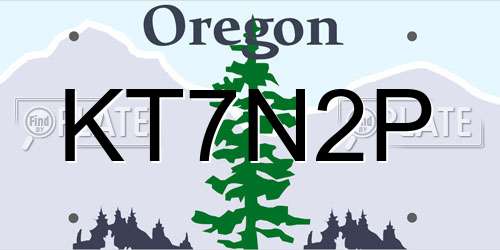 KT7N2P Oregon License Plate