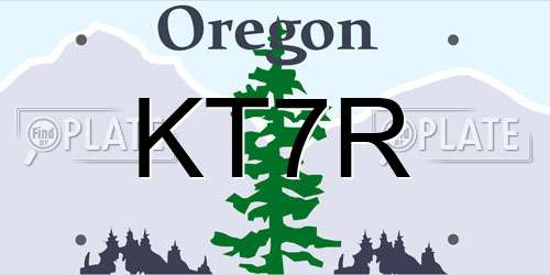 KT7R Oregon License Plate