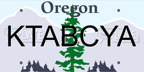 KTABCYA Oregon License Plate