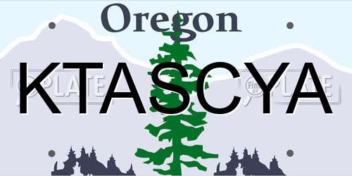 KTASCYA Oregon License Plate