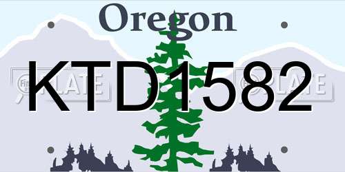 KTD1582 Oregon License Plate