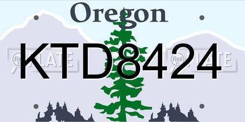 KTD8424 Oregon License Plate