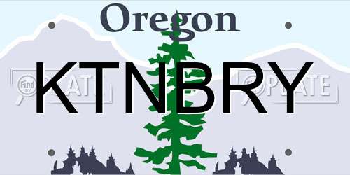 KTNBRY Oregon License Plate