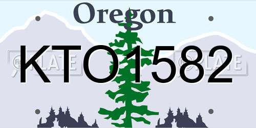 KTO1582 Oregon License Plate