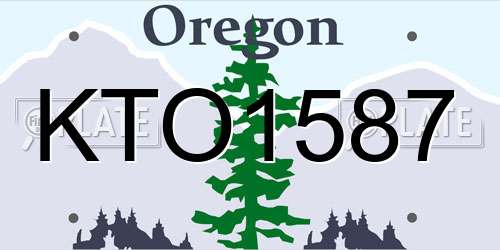 KTO1587 Oregon License Plate