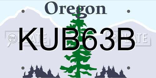 KUB63B Oregon License Plate