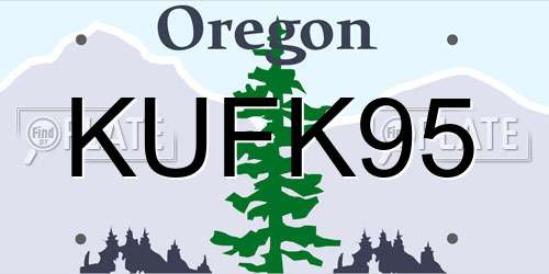 KUFK95 Oregon License Plate
