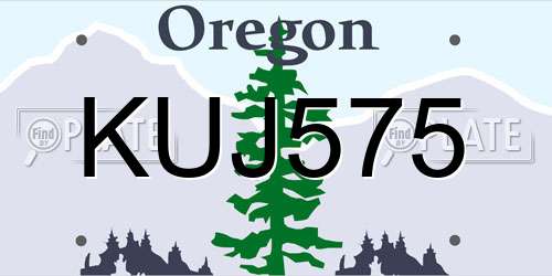 KUJ575 Oregon License Plate