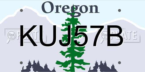 KUJ57B Oregon License Plate