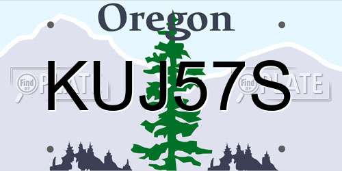 KUJ57S Oregon License Plate