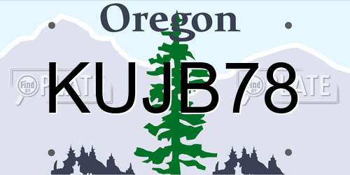 KUJB78 Oregon License Plate