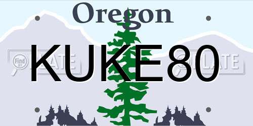 KUKE80 Oregon License Plate