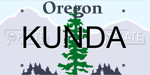 KUNDA Oregon License Plate