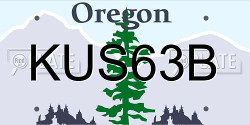 KUS63B Oregon License Plate