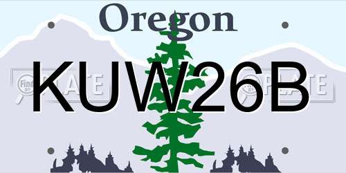 KUW26B Oregon License Plate