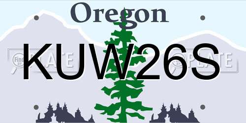 KUW26S Oregon License Plate