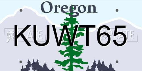 KUWT65 Oregon License Plate