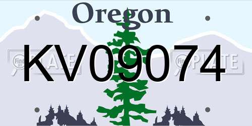 KV09074 Oregon License Plate