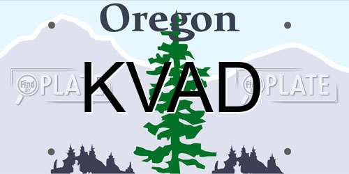 KVAD Oregon License Plate
