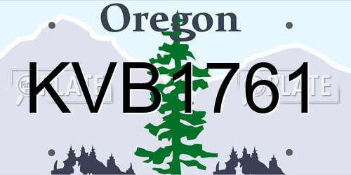 KVB1761 Oregon License Plate